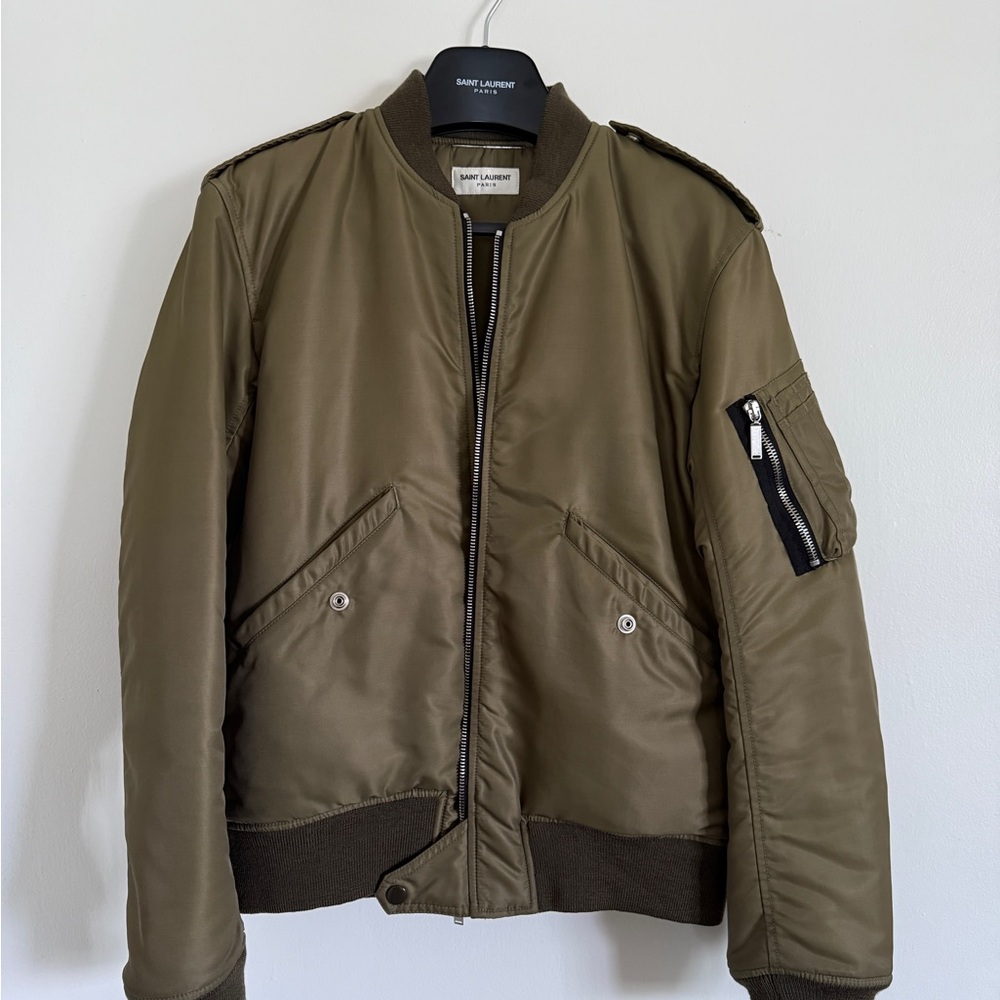 Saint Laurent Olive Bomber Jacket